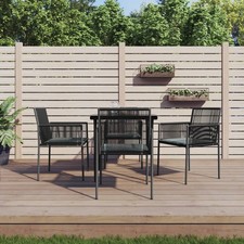 Garden Dining Set Black Poly