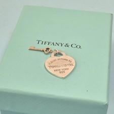 Tiffany & Co. Return To Heart & Rubedo Key Silver Pendant Charm For Necklace
