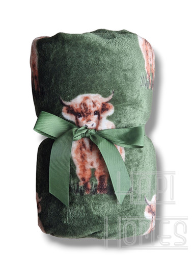 Highland cow green super soft - super,