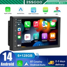8-Core 6+128G Android 14 Carplay Car Stereo Radio 2 DIN GPS NAVI WiFi RDS BT 4G