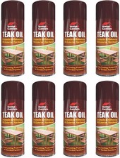 8 x 400ml Teak Oil Exterior Hardwood/Softwood Garden Furniture Spray