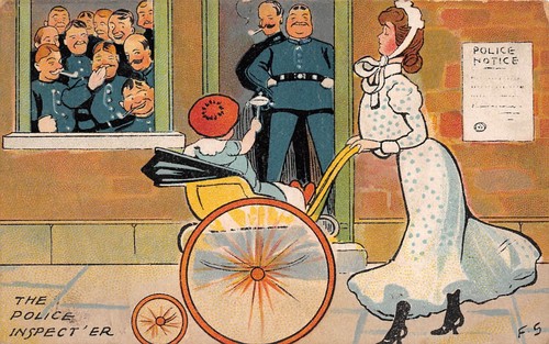 Postcard comic the - the, police