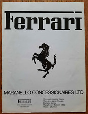 1978 / 1979 FERRARI car sales brochure from UK. 308, 512 BB, 400 GT, etc