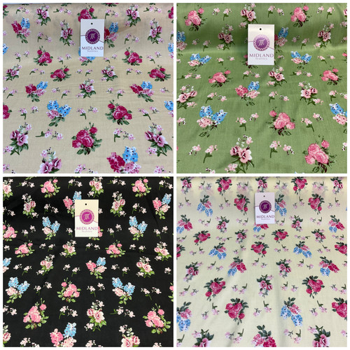 Rose vintage floral - floral, poplin