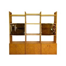 Gianluigi Gorgoni Display Unit 1970s Cabinet Vintage Burl Smoked Glass Rizzo 80s