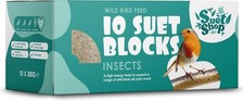 Wild Bird Food Insect Flavoured Suet Blocks Bird Feed 10 Pack 3KG - Enriched wit