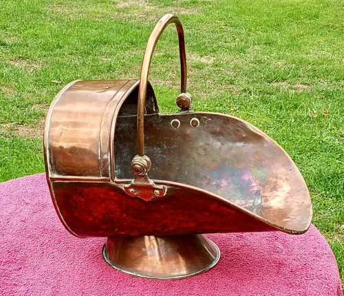 Vintage copper coal hod