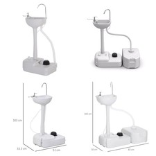 Portable Camping Sink Handwash Stand Wastewater Tank Soap Dispenser Towel Holder