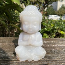 2.8LB 6.2"Natural Blue Rose Quartz Baby Buddha Carving Crystal Energy Reiki Gift