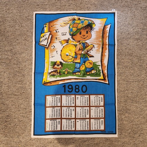 Vintage retro 1970s tea towel - vintage,
