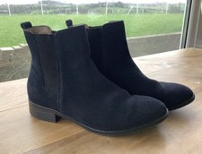 Navy Blue Suede Leather Ankle Chelsea Boots Women’s size UK 5