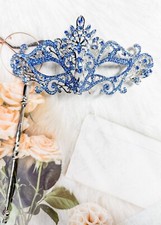 Blue Crystal Masquerade Mask