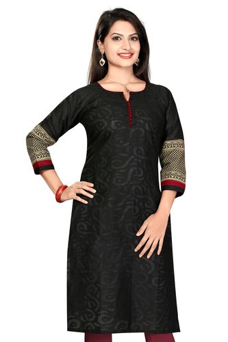 Women black cotton kurti - women's,