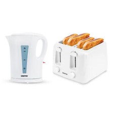 Kettle and Toaster Set White 