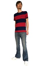 Mens Faded Blue Flares Bell