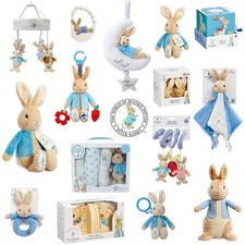 Peter Rabbit Soft Toys Rattle Comfort Blanket Cot Spiral Mobile Activity Booties