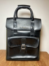 Dr. Martens Black Smooth Leather Large Back Pack Rucksack Satchel 12x15x5 V Good
