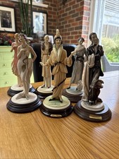 Vittorio Tessaro 1980s Hand-Painted Art Deco Style Figurines X 6