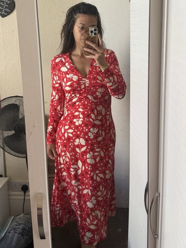Hobbs london red floral ruched - london,