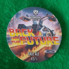 hopworks brew co pumpclip back to the future delorian car film theme pumpclips