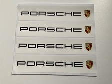 4x Porsche with Badge Black/White Decals 140 x 30mm Scalextric Carrera Le Mans