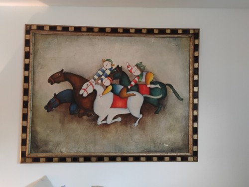 Figures riding horses - riding,