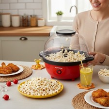 Popcorn Maker Machine Electric Healthy Snack Movie Night Accessory Serving Bowl