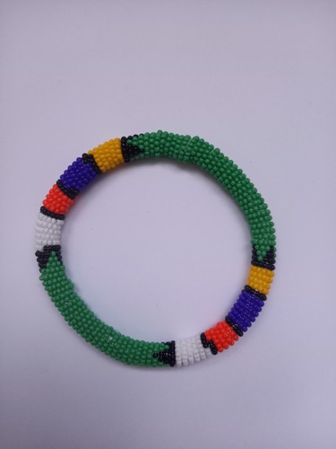 Zulu beaded bangle green - zulu,