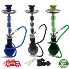 1 HOSE SHISHA SMOKING NICOTINE FREE HOOKAH PIPES LARGE 55CM HEIGHT PUFFS CHARCOA