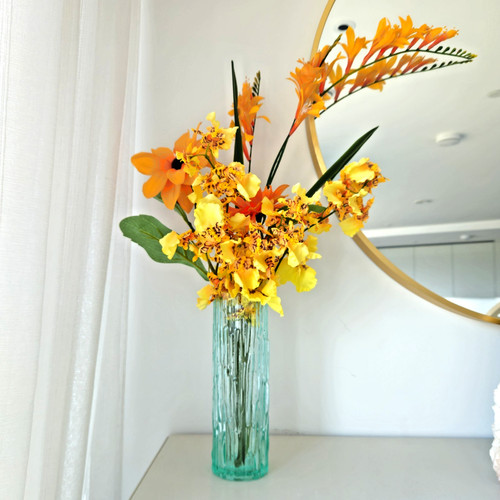 Textured glass flower - h&m, vase