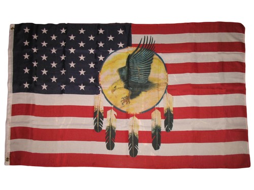 Dreamcatcher eagle flag 3x5 - us,