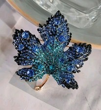 Elegant Rhinestone Maple Leaf