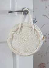 H&M Round White Straw Handbag