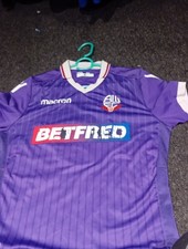 Men's Medium 40 Chest.  Macron Bolton Wanderers Away Football Shirt Warn Sponser