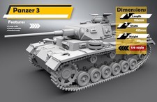 1/6 scale German WWII Panzer 3 Tank for 12" action figures