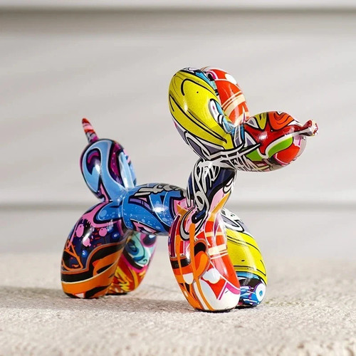Colorful resin balloon dog - colorful,