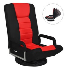 COSTWAY Folding Floor Gaming Chair Adjustable 6-Position Floor Chair-Red