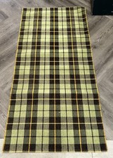 Tartan Carpet Runner Anti Slip Gel Backing 75x160cm. Lime Green