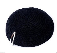 Black Knitted Yarmulke Kippah