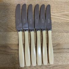 Vintage Butter Knife Set Faux Bone Stainless Sheffield Cooper Bros & Sons 19.5cm