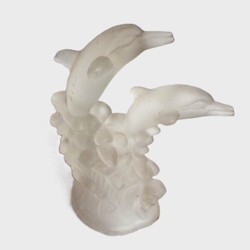 Glass twin leaping dolphin