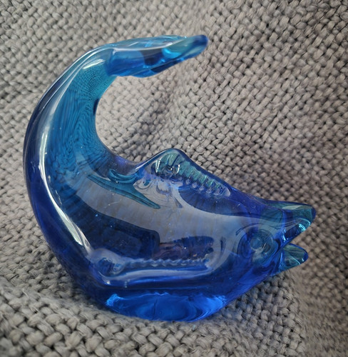 Blue glass fish - glass,