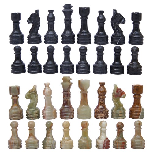 Handmade chess pieces green - chess,