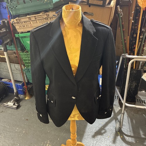 Black scottish buttoned kilt - buttoned,