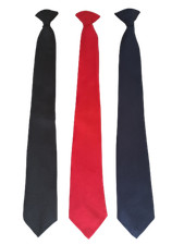 Clip On Tie Black Red Navy White Security Doorman Funeral Men's Ladies Bouncer