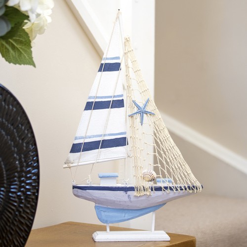 Blue white coastal - white, sailing