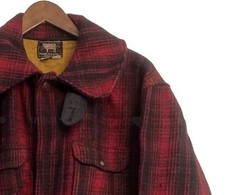 Vintage Mackinaw Woolrich Buffalo Plaid Wool Hunting Coat Men's Size 44