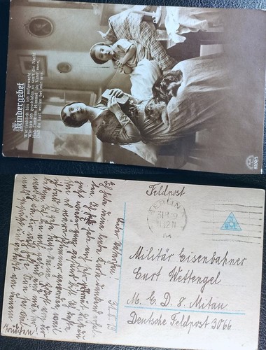 Wwi german postcard - german, family