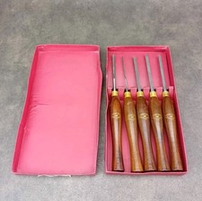 Vintage Crown Tools 5 Piece Woodturning Chisel Set Miniature HHS