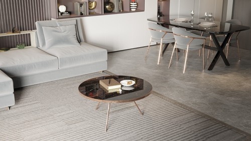 Real marble coffee table 80cm - marble,